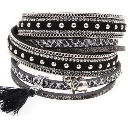 Bohemia women bracelet fashion wrap bracelets & Bangles leather bracelets for women femme jewelry wholesale