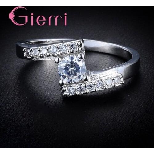 High Quality Wholesale 925 Sterling Silver Fashion Geometric Pattern Shape Ring Engagement Bridal Wedding Ceremony