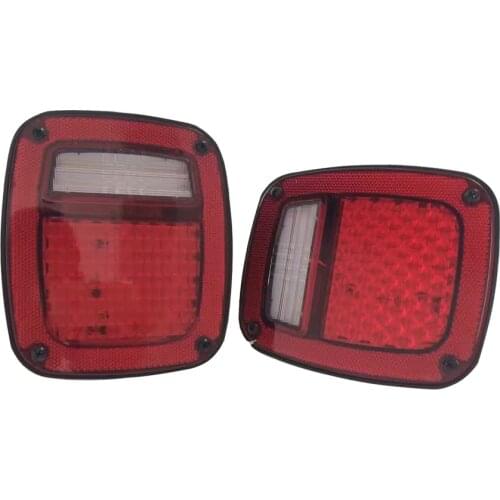 J204 1 Pair LED Tail Lights Running Reverse Taillight Rear Lamps Parking For Jeep Wrangler TJ 1997-2007 LANTSUN