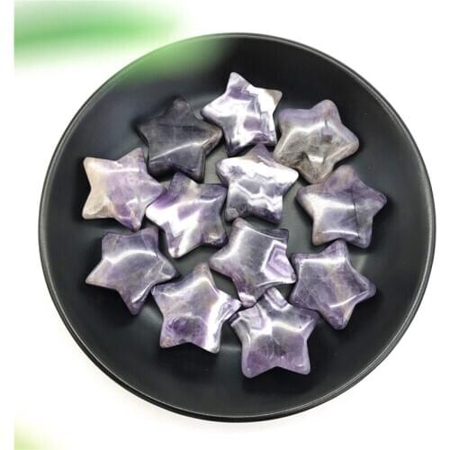 1PC 30mm Natural Dream Amethyst Crystal Gemstone Star Meditation Healing Chakra Polished Natural Stones and Minerals