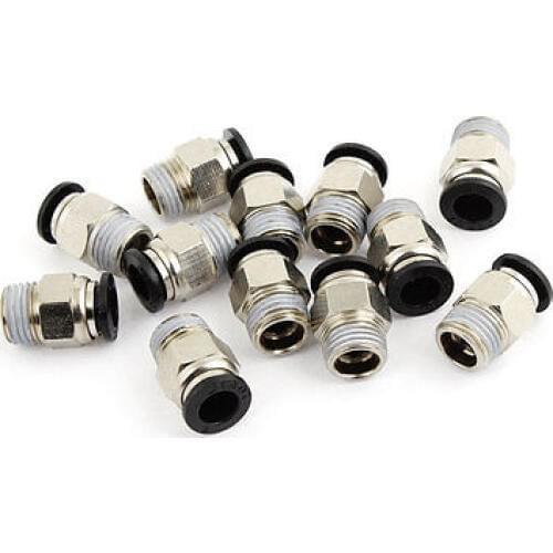 12PCS 8mm Tube 1/4" Male PT Thread Quick Connector Pneumatic Air Fittings
