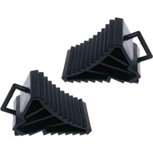 2Pcs Antislip Vehicle Car Truck Wheel Tire Chock Stop Block Black