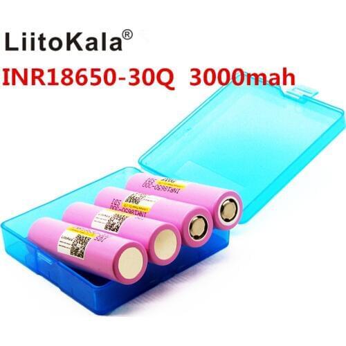 4PCS LiitoKala 100% original New INR 18650 battery 3.7V 3000mAh INR18650 30Q li-ion Rechargeable Batteries