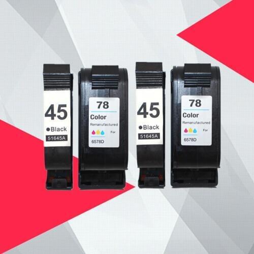 4PK Compatible ink cartridges For HP 45 78 deskjet 1220c 3820 3822 6122 6127 930c 932c 940c 950c printers For HP45 For HP78
