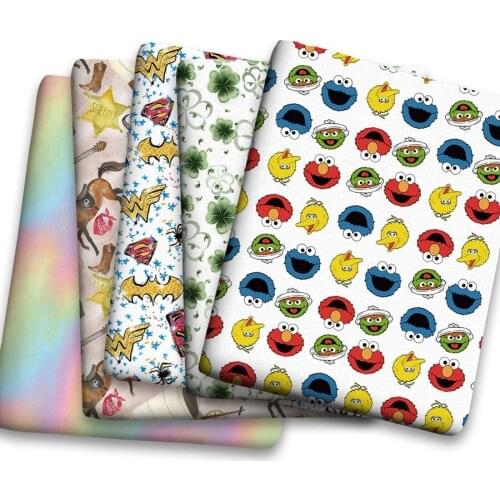 50*150cm New Colorful Cartoon Pattern Printed Leather Polyster Cotton Liverpool Bullet Fabric for DIY Handmade Half Yards