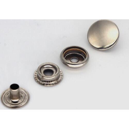 50sets silver Brass Snap Fastener Press Stud Rivet Sewing Leather Button Craft Garment DIY Decoration Accessories 12/15/17mm