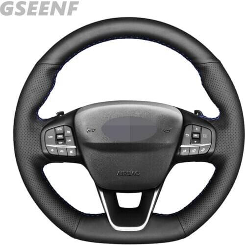 Car Accessories Steering Wheel Cover For Ford Focus ST-Line Fiesta ST Fiesta ST-Line Focus ST Black DIY Artificial Leather