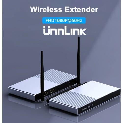 Unnlink 100M Wireless WIFI Extender 5GHz with Local Output FHD 1080P Transmitter Receiver Transmit Infrared Remote Signal for TV