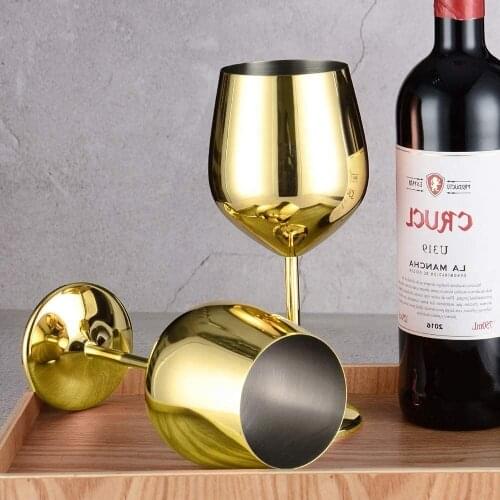 QUEENBAR Stainless Steel Wine Glasses Red Wine Goblets Champagne Glasses Of Wine For Party Barware Home Tools 520ML