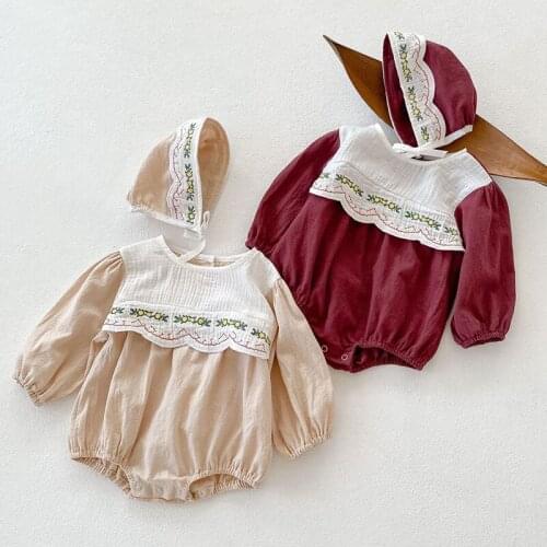 Spring Autumn Kids Baby Girl Long Sleeve Embroider Rompers Newborn Infant Baby Girl Rompers Baby Girl Clothes Rompers