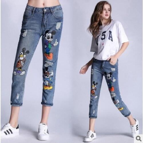 Женские зауженные джинсы Disney China At AliExpress