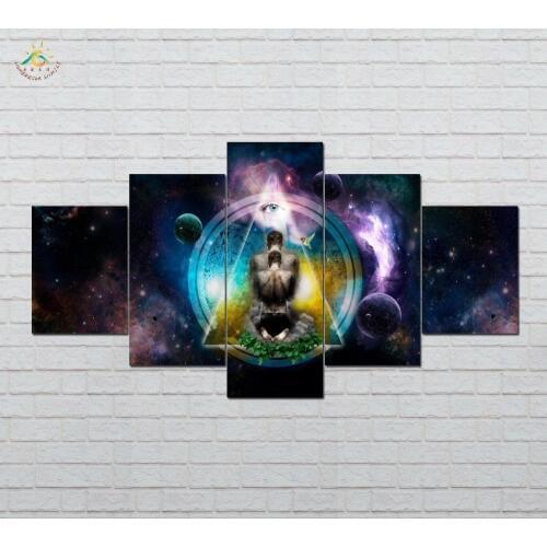 Spiritual Religion Wall Art HD Prints Canvas Art Painting Modular Picture And Vintag Poster Canvas Painting Home Decor 5 PIECES