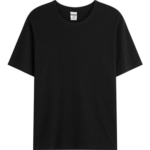 Male High Quality 190 G Cotton Summer Short Sleeve Round Collar T-shirt Men Boys And Girls Solid Tops Team clothing Wholesale