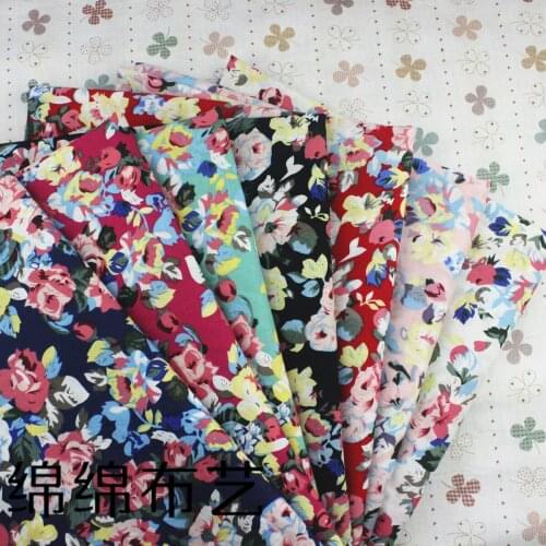 Floral printed cotton poplin fabric rural style flower cloth cotton fabrics diy craft