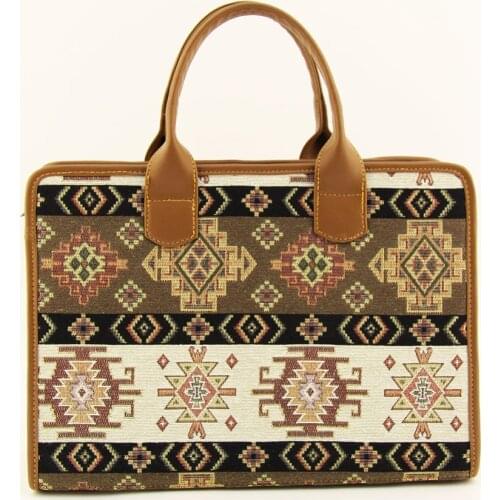 HNB Women Ethnic Pattern Fabric 12 Inch Laptop Tablet and Briefcase 2001 ESO001