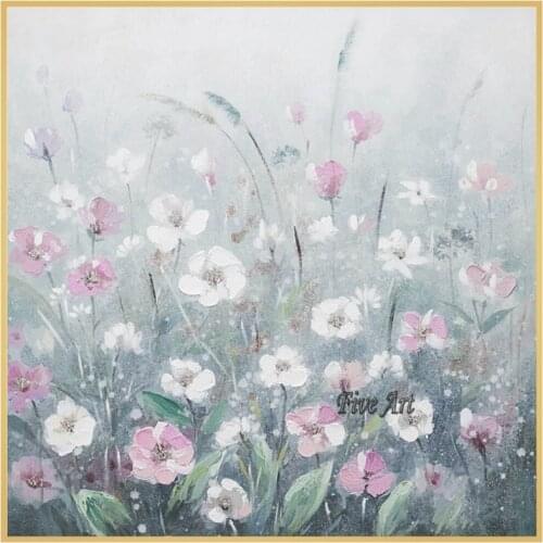 New Design Abstract Lotus Flowers Oil Painting Wall Hangings Picture Art No Frame Hand-painted Wall Decor Paintings Artwork