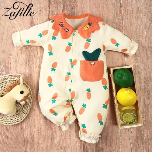 ZAFILLE Baby Girl Rompers Cartoon Cute Carrot Jumpsuit Girl Baby Bodysuits Baby Girl Winter clothes For Newborn Baby Clothes