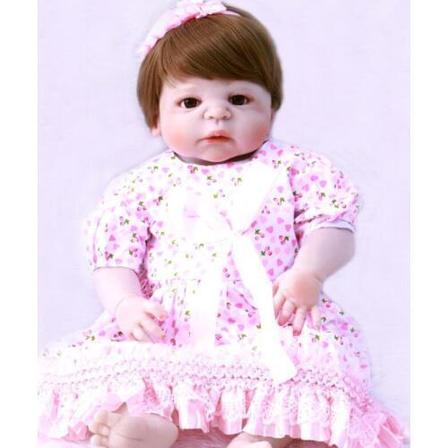 Doll reborn NPK 23" girl full body silicone reborn baby dolls toys for child bebes reborn menina de silicone menina 55 cm