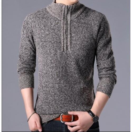2021 Hot New Fashion Leisure Mens Autumn Winter Warm Knit Pullover Long Sleeve Turtleneck Sweater Warm Coat Clothes