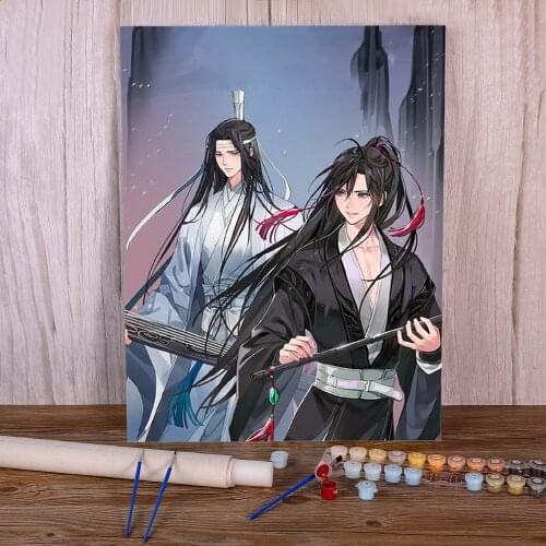 Mo Dao Zu Shi Coloring By Numbers Painting Complete Kit Oil Paints 50*70 Canvas Pictures Wall Paintings Children Drawing