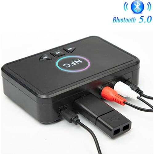 NFC Bluetooth 2 Rca Receiver 5.0 A2DP 3.5Mm Jack Aux Wireless Adapter Music For Tv Car Rca Bluetooth 5.0 Audio Transmitter