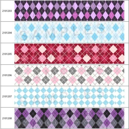 New and Hot 10yds Chequer & chevron Pattern Printed Grosgrain/ Satin Ribbon