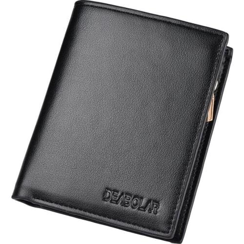 New Mens Short Wallet Korean Business Multi-card Wallet Zipper Coin Purse