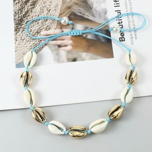Charm Bohemia Shell Necklace Handmade Natural White Shells Women Chokers Fashion Jewelry for Summer Holiday Beach Necklaces