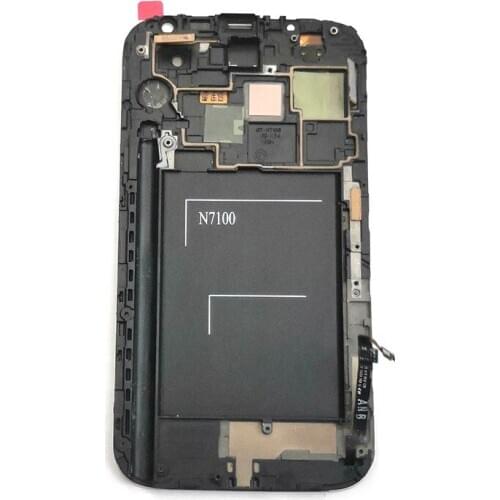 Original For Samsung Galaxy Note 2 N7100 N7105 Lcd Screen+display+Touch Glass Frame Full Replacement Amoled