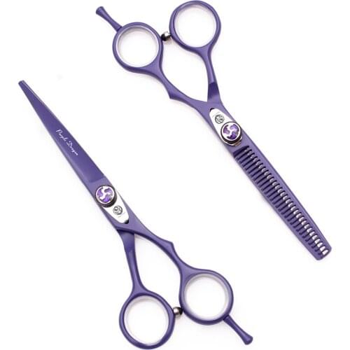 Professional Barber Scissors 5.5" 6.0" Japan Steel Purple Dragon Hair Cutting Shears Haircut Thinning Scissors 1018# BarberShop