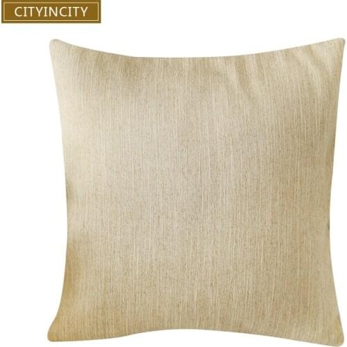 CITYINCITY Simple Cushion Cover Faux linen Pillow Case Pillow cover Home decorative For sofa bed car seat 45x45 50x50 ready made