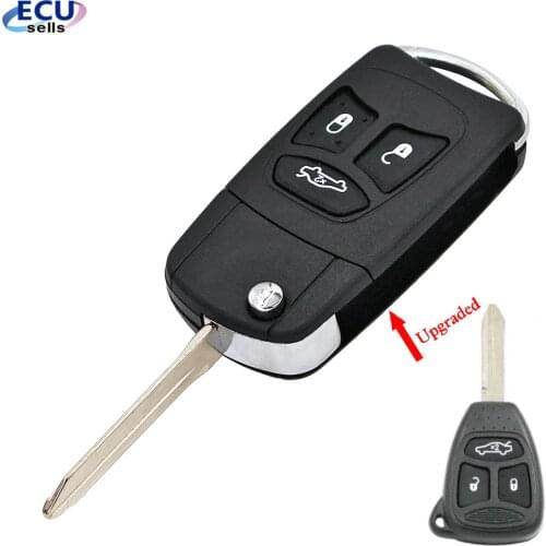 3 Button Fob Folding Key Case Flip Remote Key Shell for Chrysler Dodge Jeep Avenger Nitro