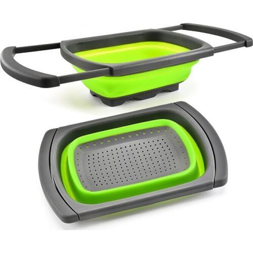 Collapsible Colanders Kitchen Strainer Basket Drain Folding Baskets Fruit Vegetable Foldable Draining Basket Kitchen Tools