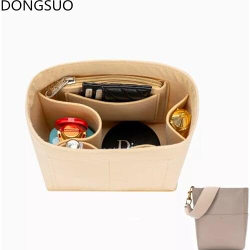 Insert Bag Fits For designer brand bucket handbag base shaper Organizer Makeup Travel Inner Purse Organize Portable Cosmetic bag