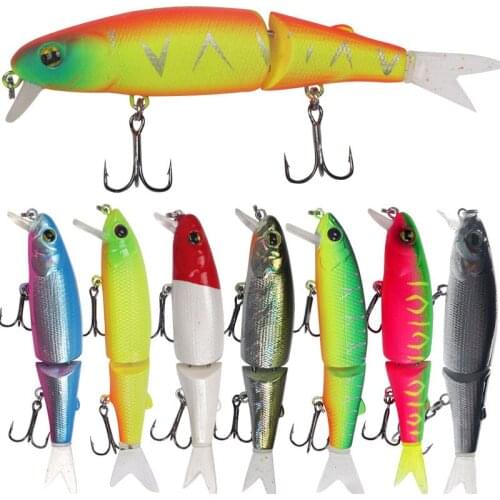 Super strength minnow fishing lure hard bait two-section soft tail lure 88mm 7.2g Floating Minnow Fishing Lure