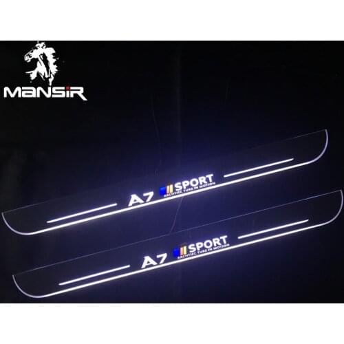LED Door Sill Light For Audi A7 C7 S7 RS7 Sedan 2009 2010 2011 2012 - 2019 Pedal Board Pathway Welcome Car Scuff Plate Lights