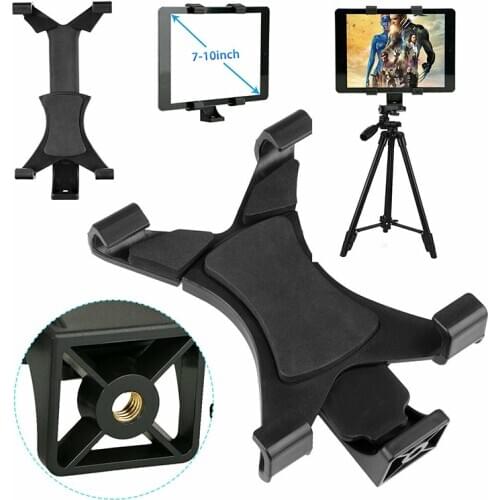 Universal Tablet Tripod Mount Clamp Tripod Mount Holder Bracket Clip For iPad Galaxy Phone Clamp with 1/4" Thread Adapter Hot