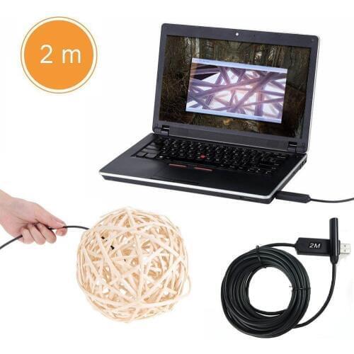 USB Endoscope Mini Borescope 6 Waterproof Adjustable Led Snake Inspection Camera for PC Computer Window 2m Cable