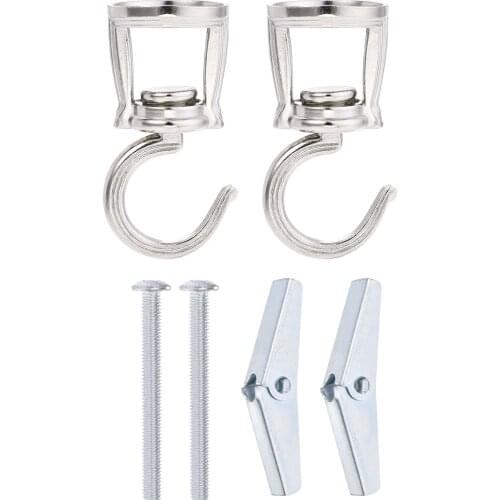 Uxcell Swivel Ceiling Hooks with Hardware Zinc Alloy Silver Tone for Hanging Chandeliers Plants 2 Pcs