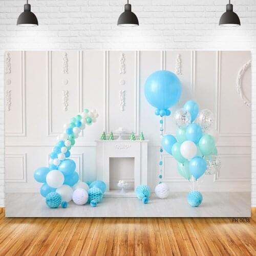 Birthday Party Balloon White Wall Decoration Backdrop Photo Studio Vinyl Background For Newborn Baby Shower Children Photography