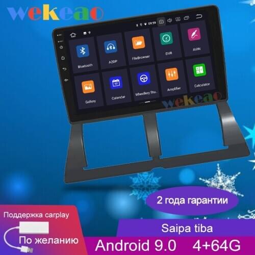 Wekeao 9" 1 Din Android 9.0 Car Dvd Multimedia Player For Nissan Saipa Tiba Car Radio Automotivo Auto GPS Navigation 4G Carplay