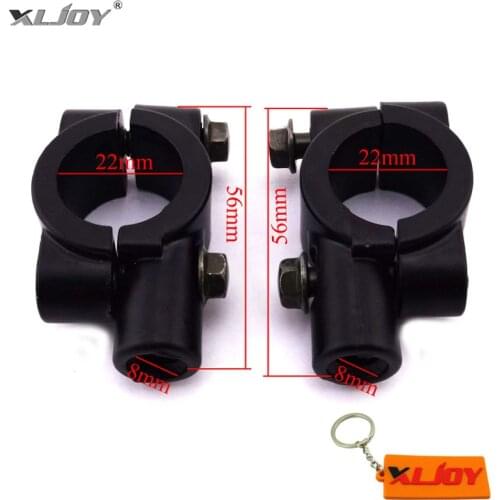 XLJOY 8mm Mirror Mount Holders Bracket Clamp For 7/8" 22mm Handlebar Moped Dirt Pit Bike Scooter ATV Quad 4 Wheeler Motorcycle