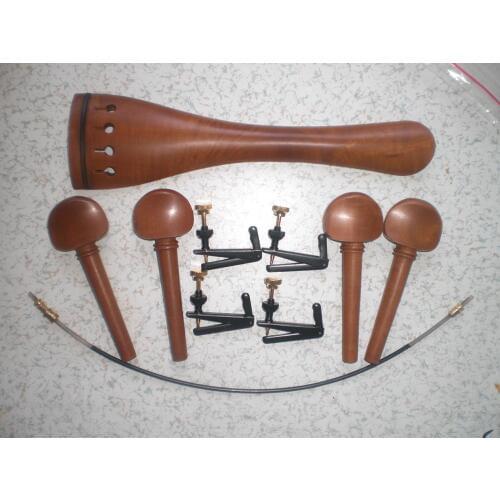 1 Set JUJUBE Cello Tail Piece and Cello Peg 4/4 & 4 Fine tuner & Nylon Tail gut