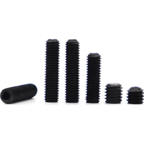 10-50pcs Hexagon Cup Point Set Screw M1.6 M2 M2.5 M3 M3.5 M4 M5 M6 M8 Grade 12.9 Steel Hex Socket Headless Grub Screws DIN916