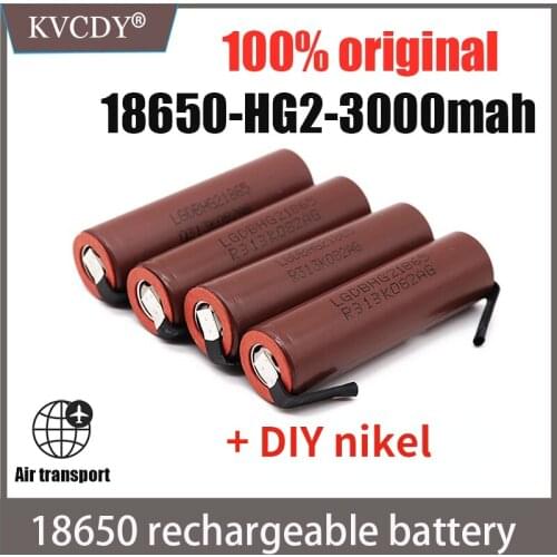 100% Original large capacity HG2 18650 3000mah Rechargeable battery for HG2 power high discharge large current+DIY nickel