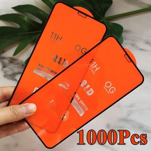 1000pc 21D Full Glue Tempered Glass Screen Protector Film For TECNO Camon 17 16 Premier Spark 7 Pro 6 GO Pova POP 5 4 3 Smart HD