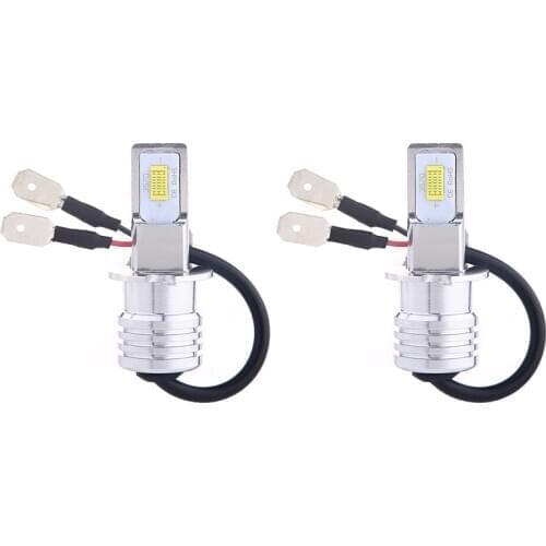 2Pcs Car LED Fog Light Bulbs New Super Bright H3 35W 4000LM 6000K 3570 CSP LED Fog Light Bulbs Conversion Kit 3 Colors