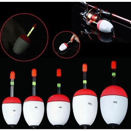 5Pcs/Set EVA Foam Luminous Ellipsoid Solid Carp Night Fishing Bait Float Tackle