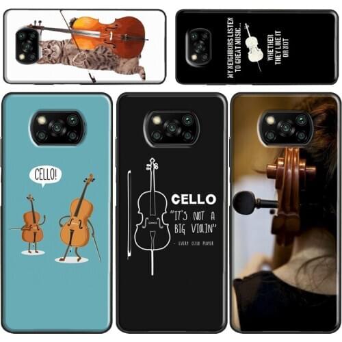 Cello Music Instrument Art Case For Xiaomi Poco X3 F2 Pro Case For Redmi Note 9 8 Pro 7 A 8T 9S 9C Mi Note 10 Lite