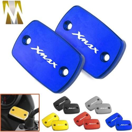 CNC Aluminum For Yamaha XMAX 300 2017-2018 2PCS Motorbike Front Brake Clutch Oil Reservoir Fluid Tank Cap Cover X MAX With Logo